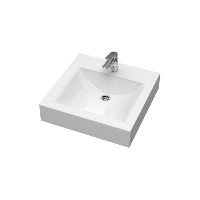Раковина AQUADREAM Ирен V57D1 белая, в комплекте с кронштейнами и сифоном VKA057D001