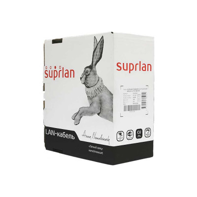 Сетевой интернет кабель витая пара SUPRLAN медный Standard UTP Cat.5e 4x2xAWG24 Cu PVC внутренний 50м 01-0333-1