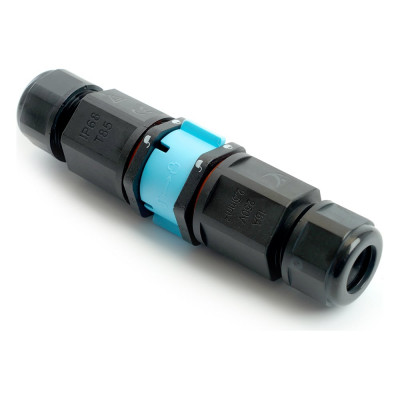 3-контактный разъемный соединитель-коннектор STEKKER ld540 с замком, с пружинным контактом, ip68, черный, 49193