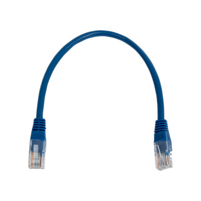 Патч-корд кабель Filum u/utp 5e кат, 0,25м 26awg(7x0,16 мм), чистая медь, pvc, синий FL-U5-C-0,25M-BL