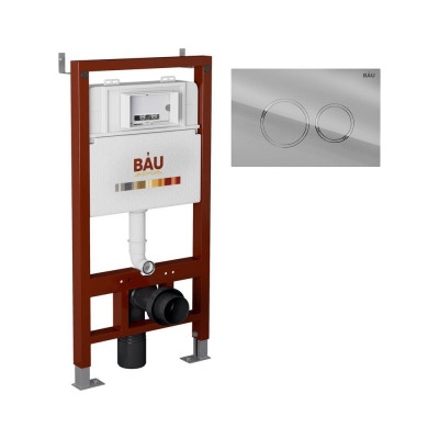 Инсталляция для подвесного унитаза Bauedge клавиша смыва BAU Dream для инсталляциии, хром Q111300-Q00004