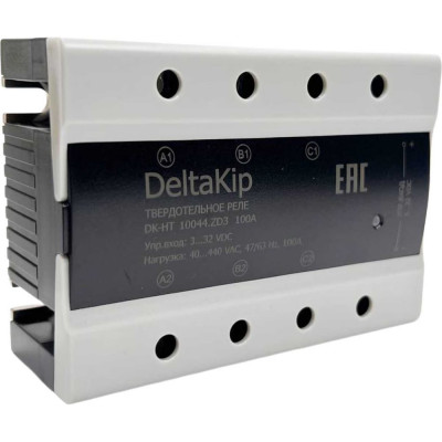 Трехфазное твердотельное реле для коммутации резистивной нагрузки DELTAKIP Delta-Kip DK3-10044.ZD3, 100А, 3...32VDC DK-F0000030