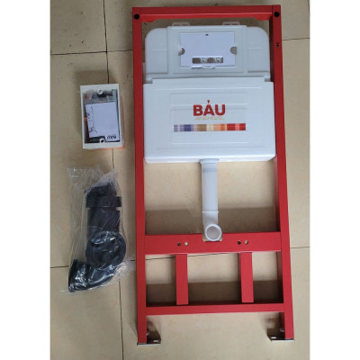 Инсталляция Bauedge BAU PRO для подвесного унитаза, клавиша смыва из стекла BAU Dream дизайнерская, черная Q111300-Q00011