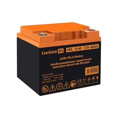 Аккумуляторная батарея HRL 12-45 12 V, 45 A*h, под болт М6 ExeGate 285666
