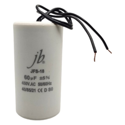 Конденсатор пусковой JB Capacitors 60мкФ, 450В, 50х120, JFS-18 (CBB60-K) (гибкие выводы) JFS18A6606J000000B-162