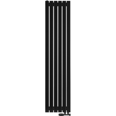 Вертикальный радиатор c нижним подключением, ARBIOLA Liner V 1800-36-06 VR, RAL 9005 матовый черный 254692