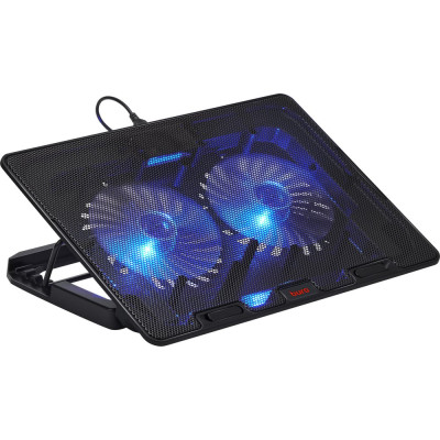 Подставка для ноутбука BURO BU-LCP156-B214H 15.6" 355x255x30 мм, 2xUSB, 2x140 мм FAN, 900 г, металлическая сетка 363708