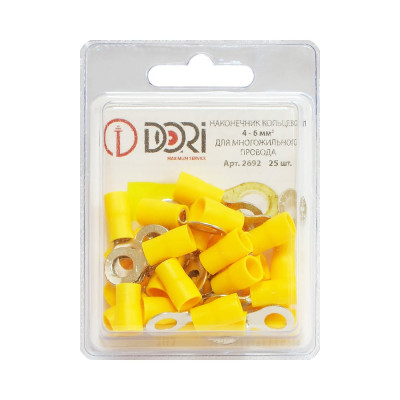 Наконечник кольцевой изолированный DORI (НКИ) 4,0-6,0мм2, d=6мм, 25шт 2692