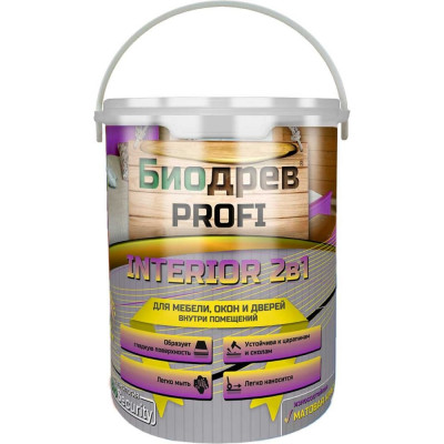 Износостойкая матовая краска для мебели, окон и дверей Красковия Биодрев profi «interior 2в1» база а 3кг ER-00005970