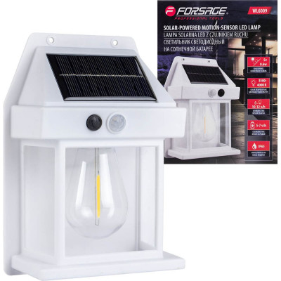 Светильник светодиодный на солнечной батарее с датчиком движения Forsage F-WL6009(57704)