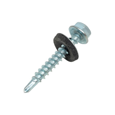 Саморез Стройметиз 4,8x35 мм, кровельный, цинк, 16 шт. европодвес 00000073896 2070231