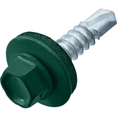 Саморез Стройметиз 5,5x19 кровельный, зеленый мох (RAL 6005) 60 шт, коробка 00000031852 299551