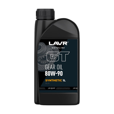 Трансмиссионное масло LAVR GT GEAR OIL 80W90 GL5 MOTO, 1 л Ln7902