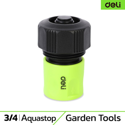 Соединитель (коннектор) быстросъемный с аквастопом для поливочных шлангов 3/4 DL8796 ударопрочный ABS-пластик DELI 135167