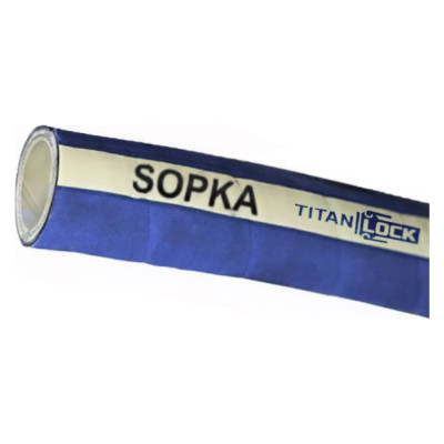 Рукав для пара и горячей воды TITAN LOCK 0,75in «SOPKA» с пищевым допуском, d=19 мм, 10 Бар, 50 м TL020SP_50