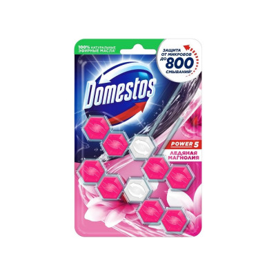 Блок для очищения унитаза ледяная магнолия POWER 5 DUO DOMESTOS 8710522587638