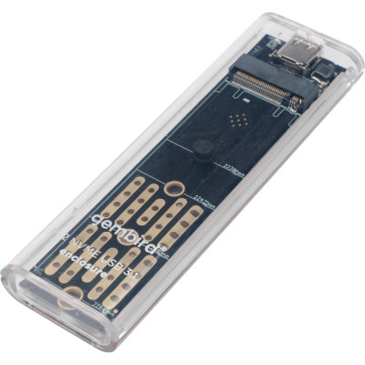 Внешний корпус Gembird USB 3.1 для M2 NVME, порт Type-С, пластик, прозрачный, EEM2-NVME-2
