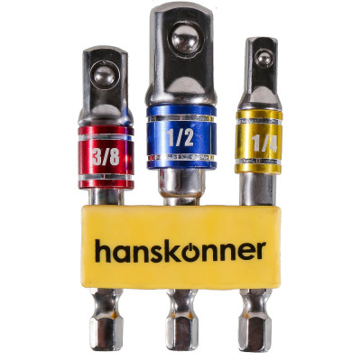 Набор адаптеров для торцевых головок 1/4"DR, 3/8"DR, 1/2"DR  Hanskonner HK1041-04-S3AD