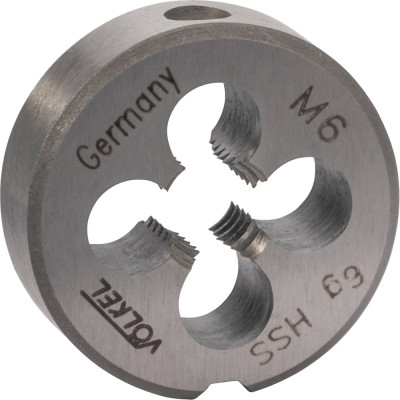 Плашка VOLKEL М6 шаг 1.0мм DINEN22568 HSS 20x7мм 27438 V27438