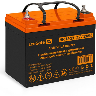 Аккумуляторная батарея HR 12-33 12V 33Ah, под болт М6 ExeGate 282975