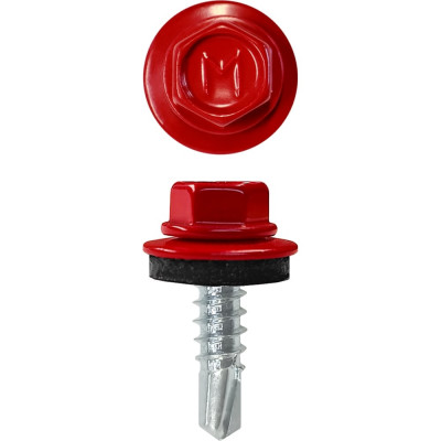 Кровельный саморез Daxmer 4,8x19 мм, RAL 3020, сверло №2, 400 шт. 00000316794