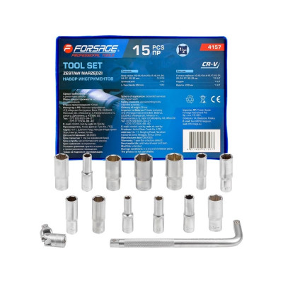 Набор глубоких головок Forsage 15 предметов F-4157(58290)