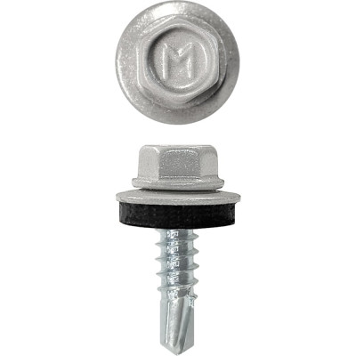 Кровельный саморез Daxmer 4,8x19 RAL 9006 сверло №2, 250 шт 00000321797