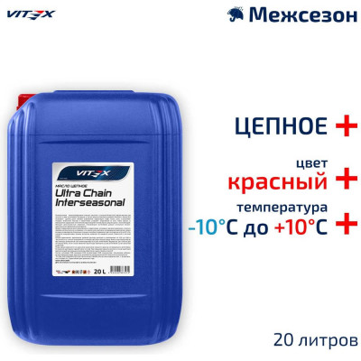 Масло цепное Ultra Chain Interseasonal Red 20 л VITEX v334006