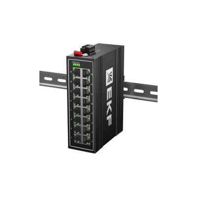 Промышленный неуправляемый коммутатор EKF U-16T, 16 портов 10/100Base-T(X) RJ45, монтаж на динрейку TSX TSX-U-16T