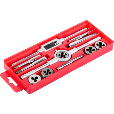 Набор метчиков и плашек AV Steel 12 предметов, М6-М12 AV-921207