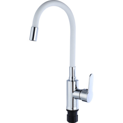 Смеситель для кухни Tsarsberg белый гибкий излив, тип ГОСТ См-МОЦБА TSB-732-WH03