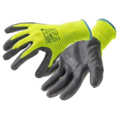 Перчатки рабочие с нитриловым покрытием гофрированные HOEGERT TECHNIK VECHTE размер 10 HT5K760-10-W