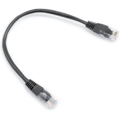 Кабель патч-корд А1 0.25 м., U/UTP, 5e, CCA, черный A1-LCU5E-0.25M-BK
