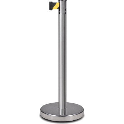 Стойка ограждения RUSBARRIER с лентой 5 м BSLN-227625 yellow/black