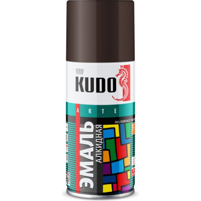 Эмаль универсальная KUDO коричневая RAL-8017 210 мл KU-1012.1