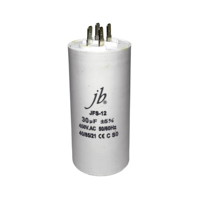 Конденсатор пусковой JB Capacitors 30мкФ, 450В, 45x93, JFS-12 (CBB60-A) (клеммы), JFS12A6306J000000B-246