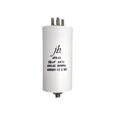 Конденсатор пусковой JB Capacitors 30мкФ, 450В, 45x95, JFS-13 (CBB60-E) (клеммы+болт), JFS13A6306J000000B-247
