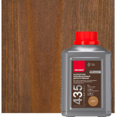 Декоративный невымываемый антисептик NEOMID 435 (0,5 кг, орех) Н-435-0,5/к1:9 ор