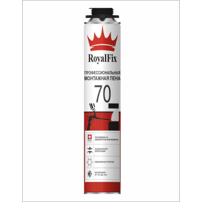 Монтажная пена ROYALFIX 70 профессиональная -12℃+35℃ под пистолет Fixik70