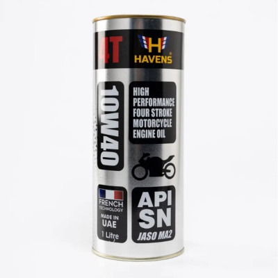 Масло 4T SAE 10W40 API SN JASO MA/MA 2 1L HAVENS H4T10W40SNMA21