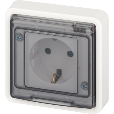 Розетка ЭРА Эксперт 11252201 2PE IP55, шторки, 16A, 250В, СУ, белый Б0063281