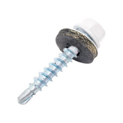 Кровельный саморез ЖЕСТЬ 4.8x29 мм, RAL9003, белый сигнальный, 10 шт., европодвес УТ-00002513