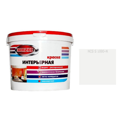 Краска интерьерная Эммикс ВД, моющаяся, S 1000 N, ведро 16 л, 25,8 кг 4690417125678
