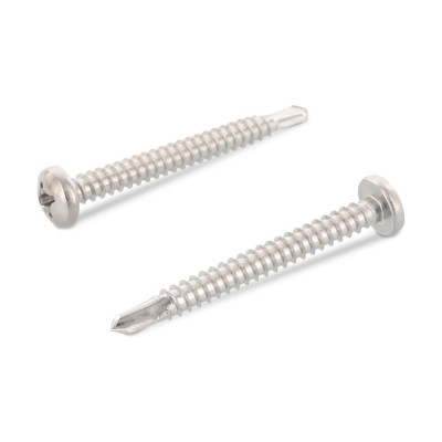 Саморез Metiz-A2 DIN7504, тип M(N) M3.9x13 мм, A2, нержавеющий, полукр. под крест с буром, 10 шт. 75042M3913 10