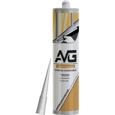 Герметик силиконовый универсальный AVG 280 мл AVG универсальный прозрачный
