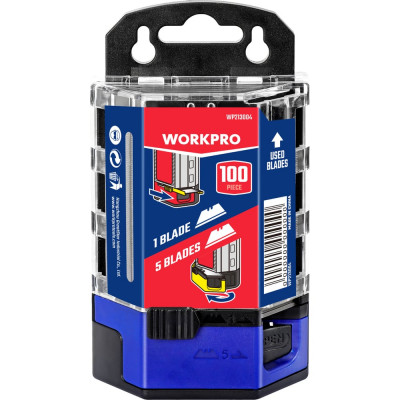 Лезвия трапециевидные SK2, 100 шт для ножа универсального с диспенсером WORKPRO WP213004