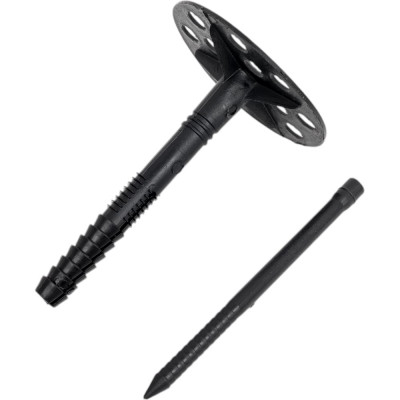 Дюбель для теплоизоляции ООО "Тэмпо-Метиз" с пластиковым гвоздем, 10х90 мм, черный., 50 шт. 520213