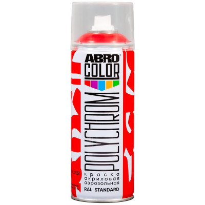Краска акриловая аэрозольная ABRO POLYCHROM RAL 3028 красный COLOR SP-RAL-3028