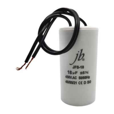 Конденсатор пусковой JB Capacitors , 18мкФ, 450В, 40х75, JFS-18 (CBB60-K) (гибкие выводы), JFS18A6186J000000B-323
