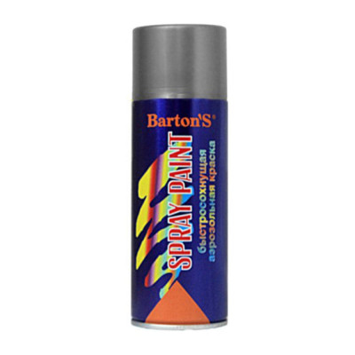 Алкидная аэрозольная краска BARTON'S Spray Paint серая глянец RAL7040, 520 мл BR160